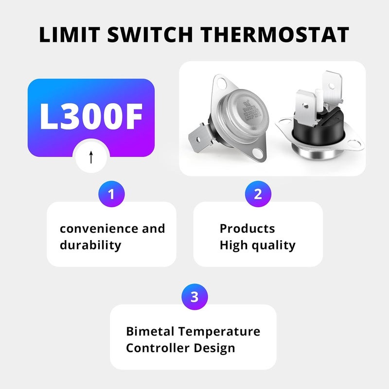 SuperDi L300F Manual Reset Limit Switch 47-22861-01，L350 Roll Out Switch Thermostat Part 36TX16 611870 for Universal Furnace Dryer - Image 3